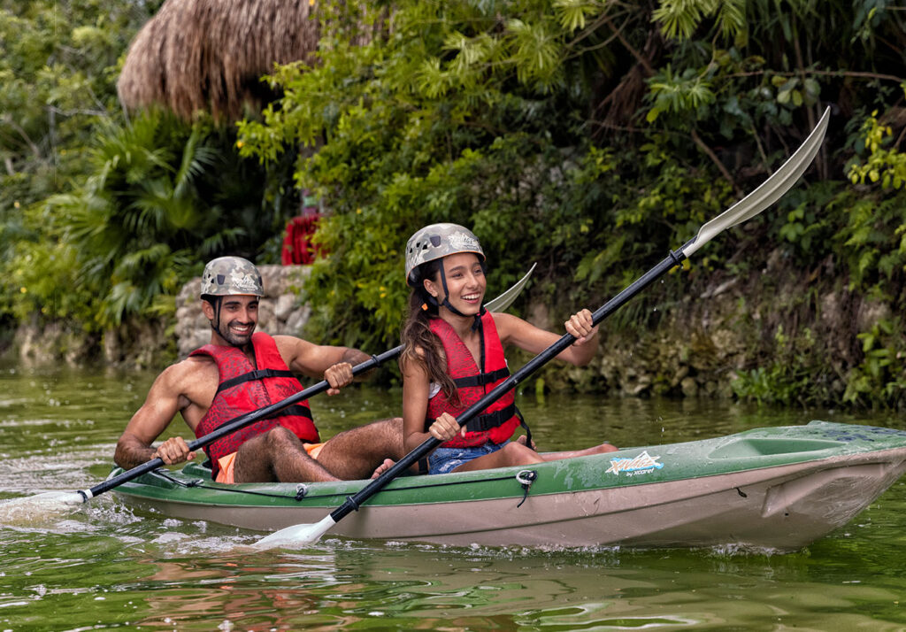 kayaking at xavage park in cancun