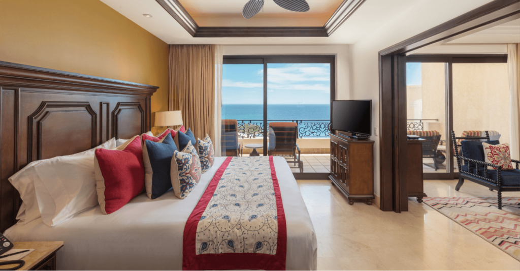 Mster suite at Grand Solmar Land's End Resort overlooking the Pacific Ocean.