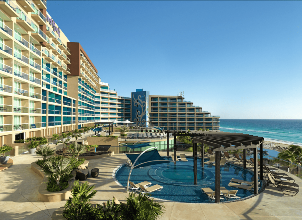 Exterior-Day-View-of-the-Hard-Rock-Hotel-in-Cancun