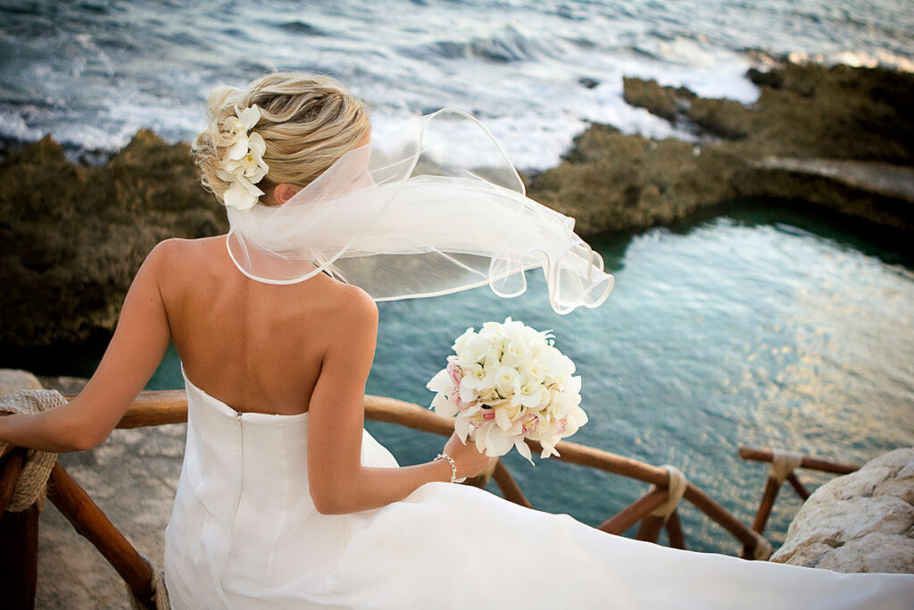 Bride Celebrating her Hotel Xcaret Wedding