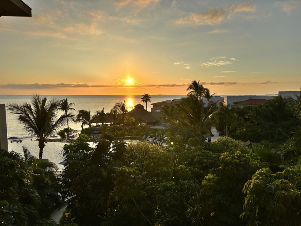 Ocean sunset view from Marival Armony resort
