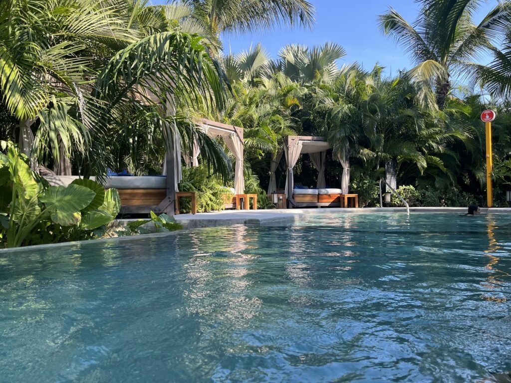 Private cabanas by the pool at Marival Armony Resort