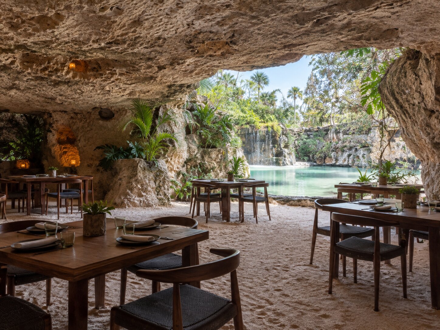 Natural cave setting near Bio Bar at Hotel Xcaret Mexico