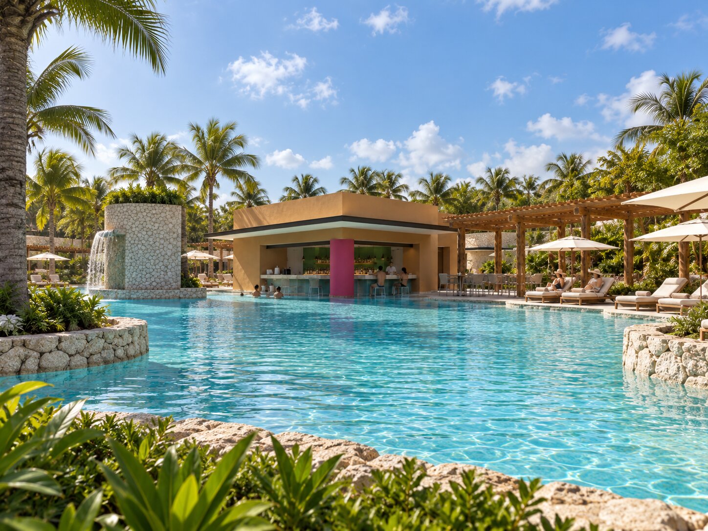 Casa Luna Pool Bar at Hotel Xcaret Mexico