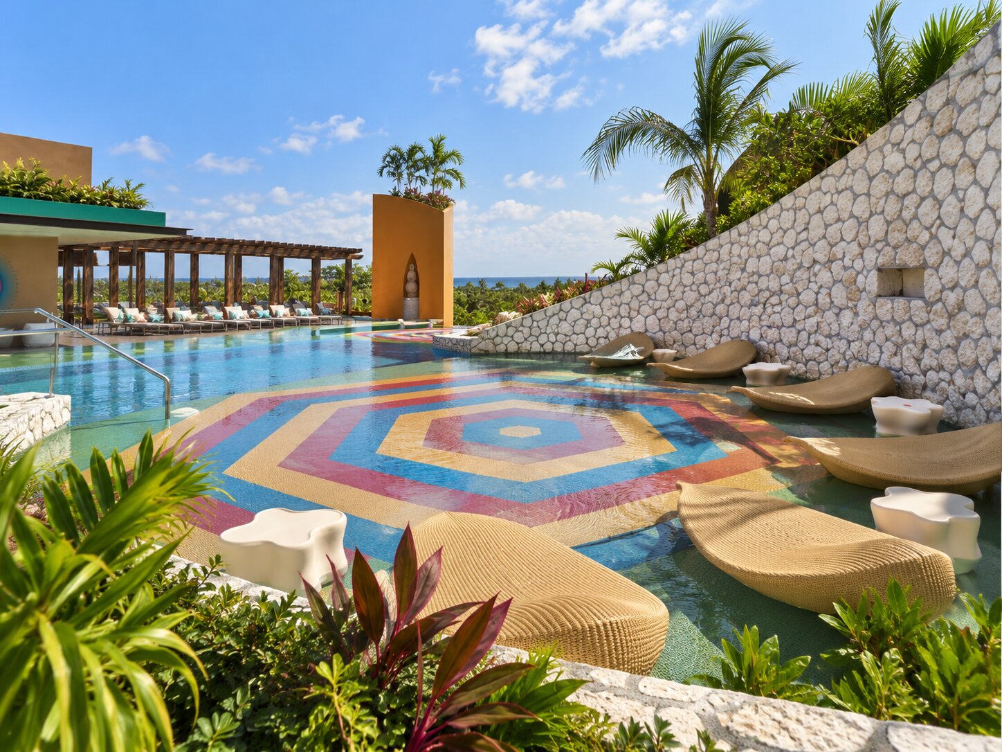 Relaxation pool at Casa Sol Rooftop in Hotel Xcaret Mexico