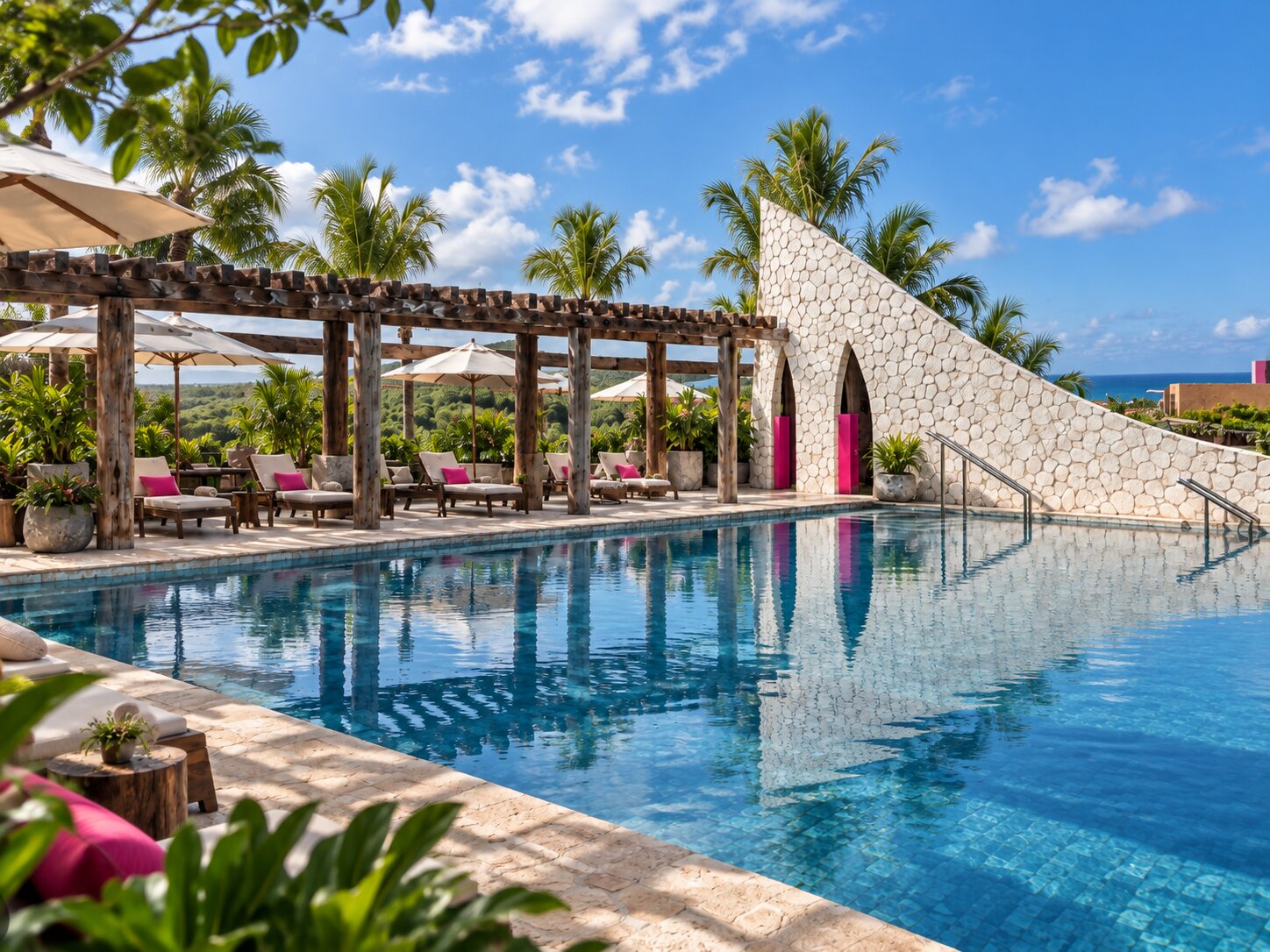 Rooftop pool at Casa Vida in Hotel Xcaret Mexico