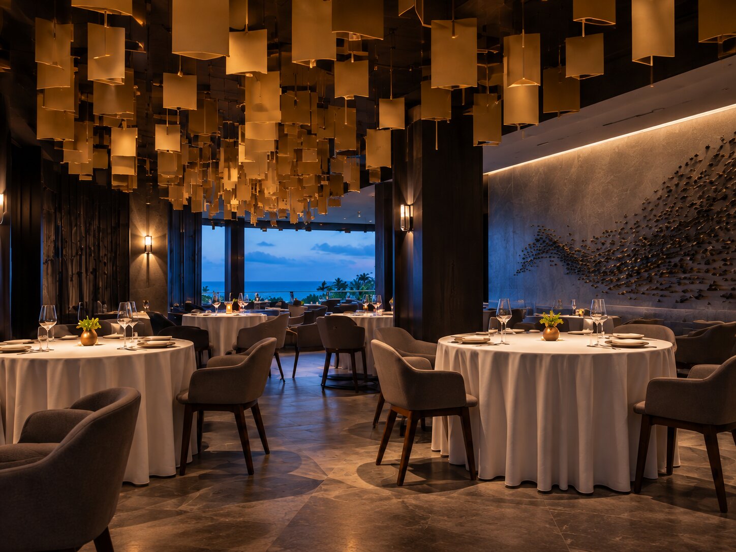 Dining room at Le Chique Restaurant in Hotel Xcaret Arte