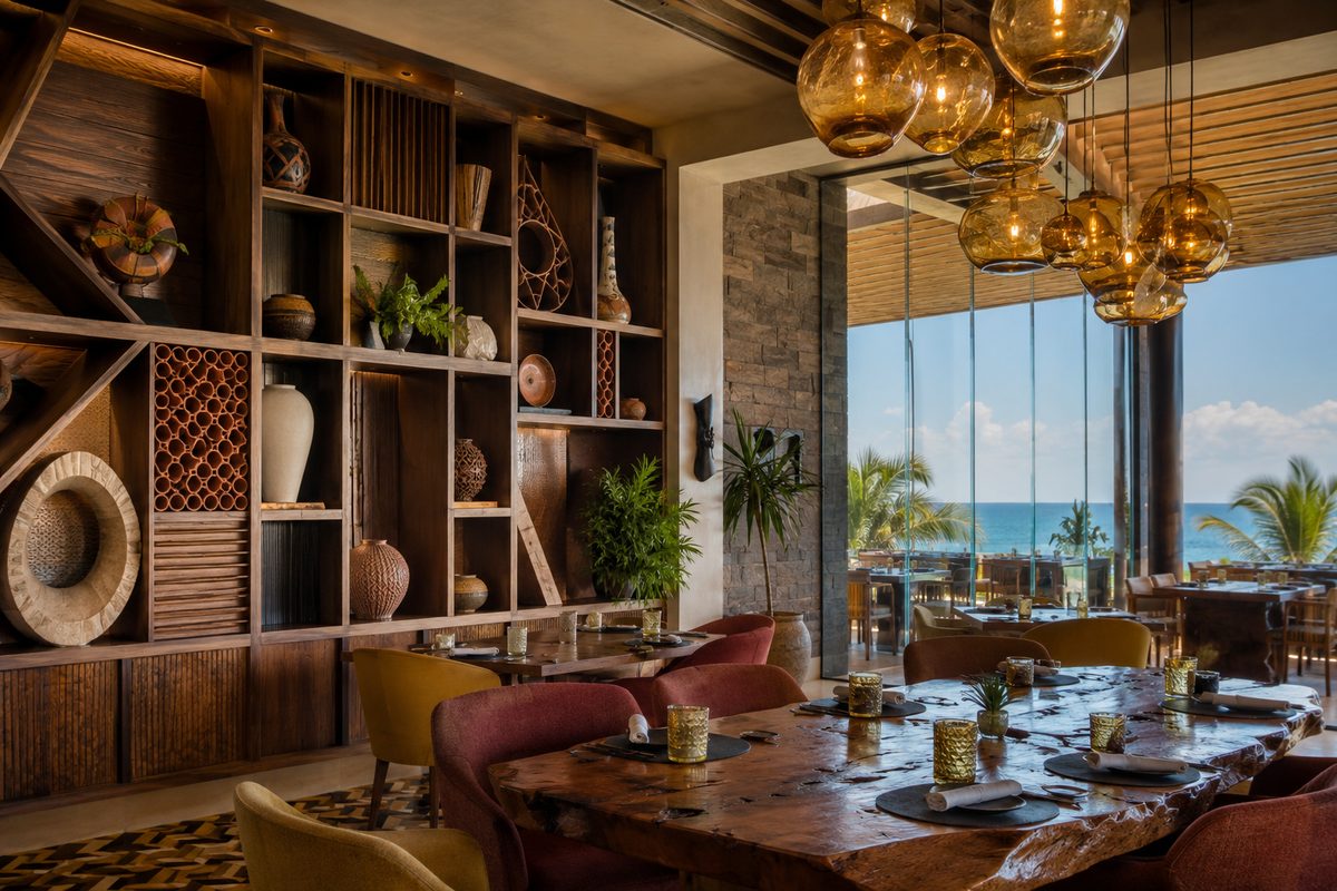 Tuch de Luna dining area at La Casa de la Playa