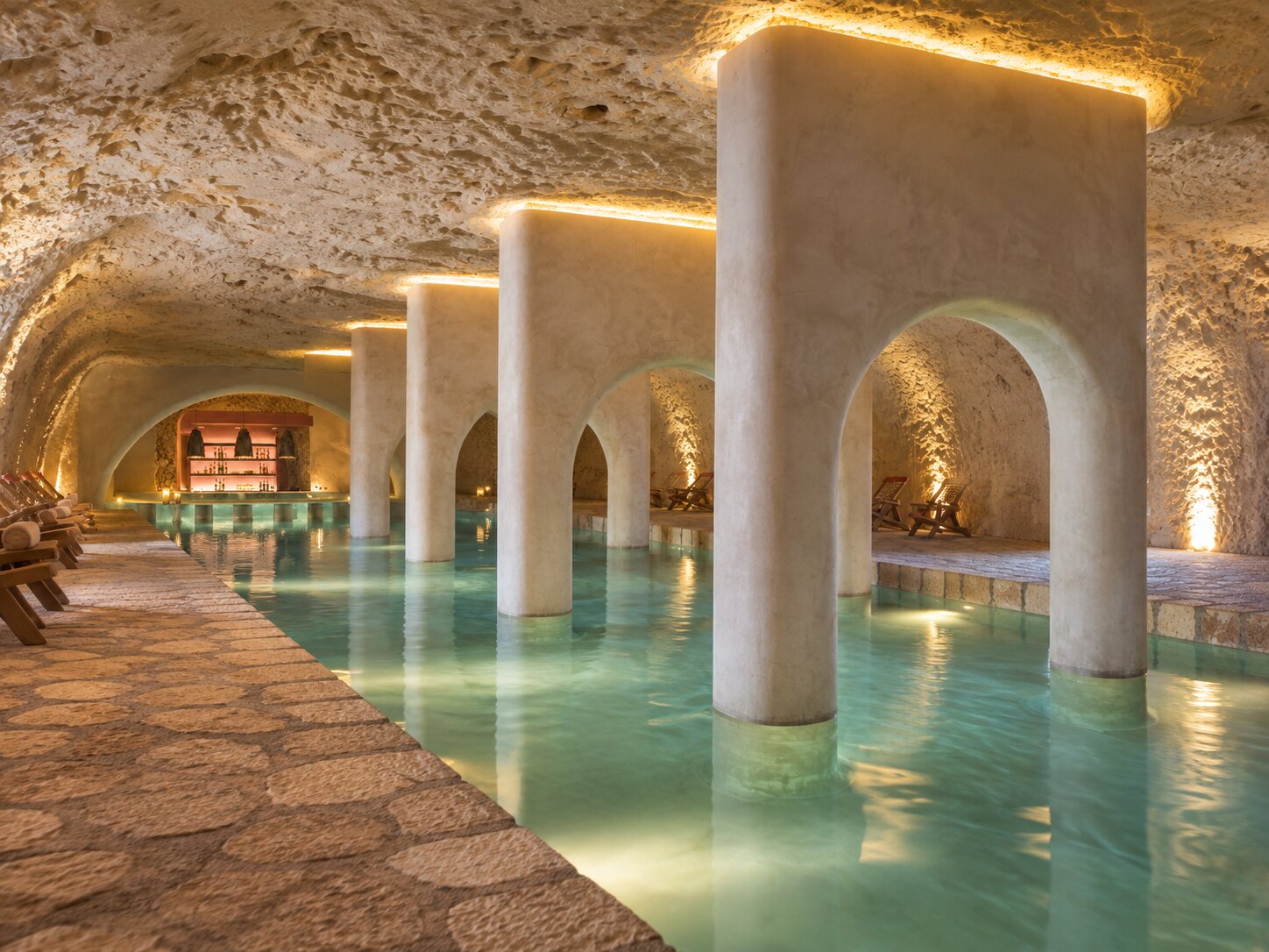 Side view of Wet Bar Cenote at Hotel Xcaret Mexico