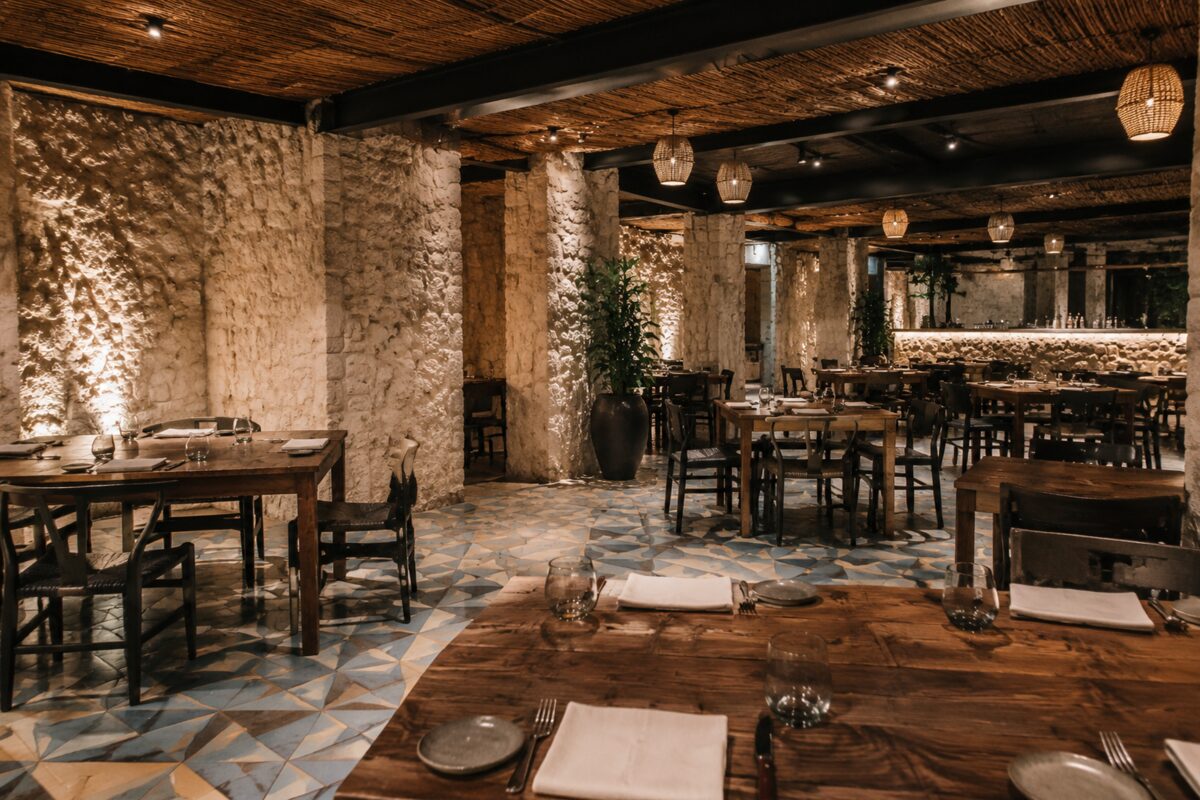 Rustic dining room at Xal Restaurant in La Casa de la Playa