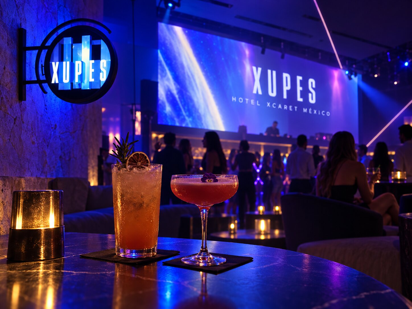 Cocktail lounge at Xupes in Hotel Xcaret Mexico